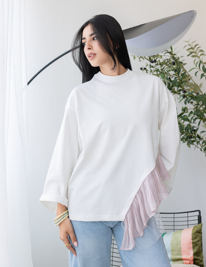 Pelise Ruffles White T-shirt