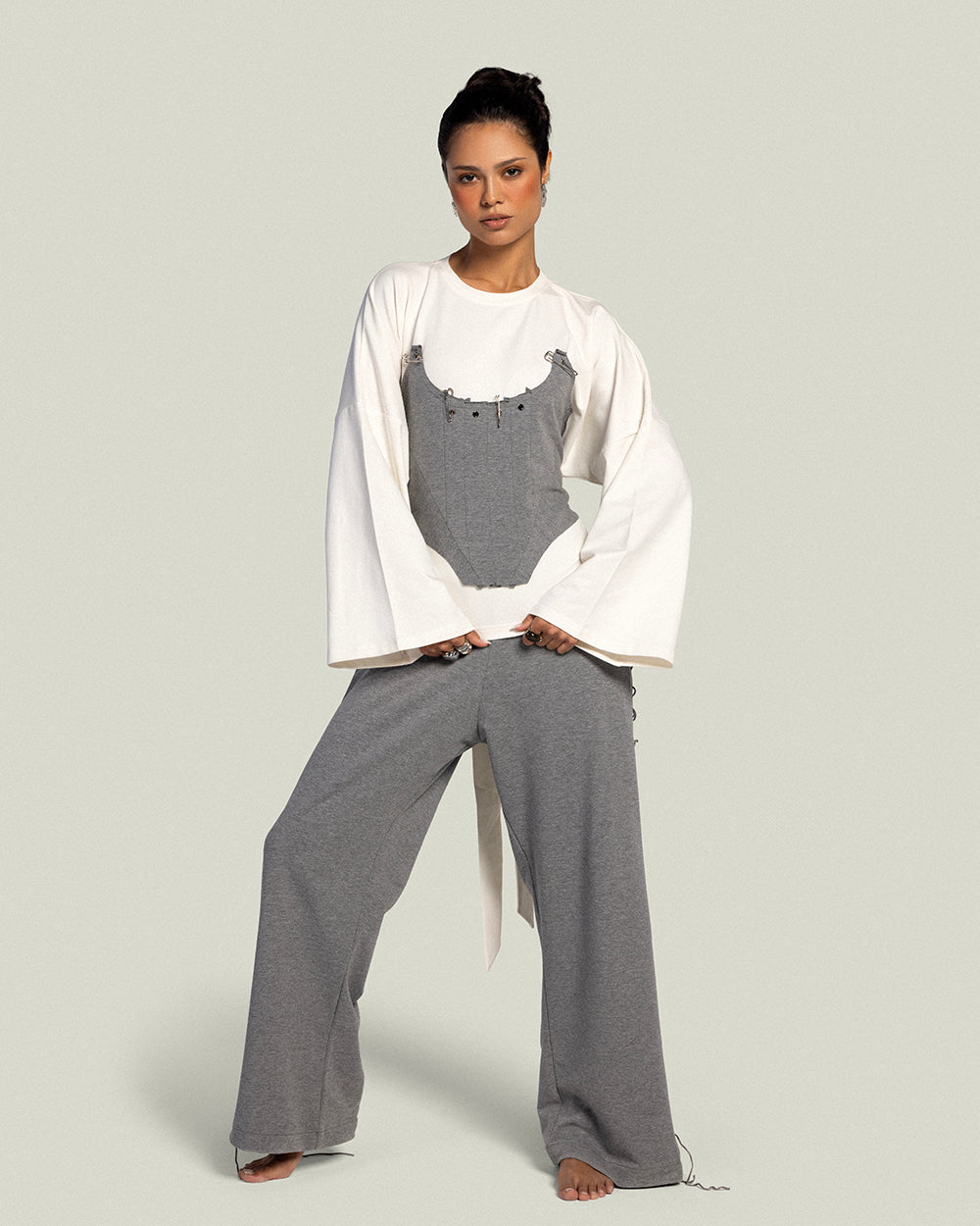 The Corset T-shirt Grey