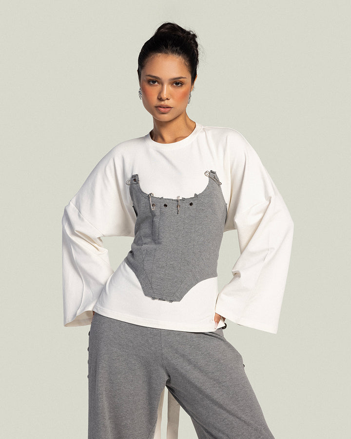 The Corset T-shirt Grey