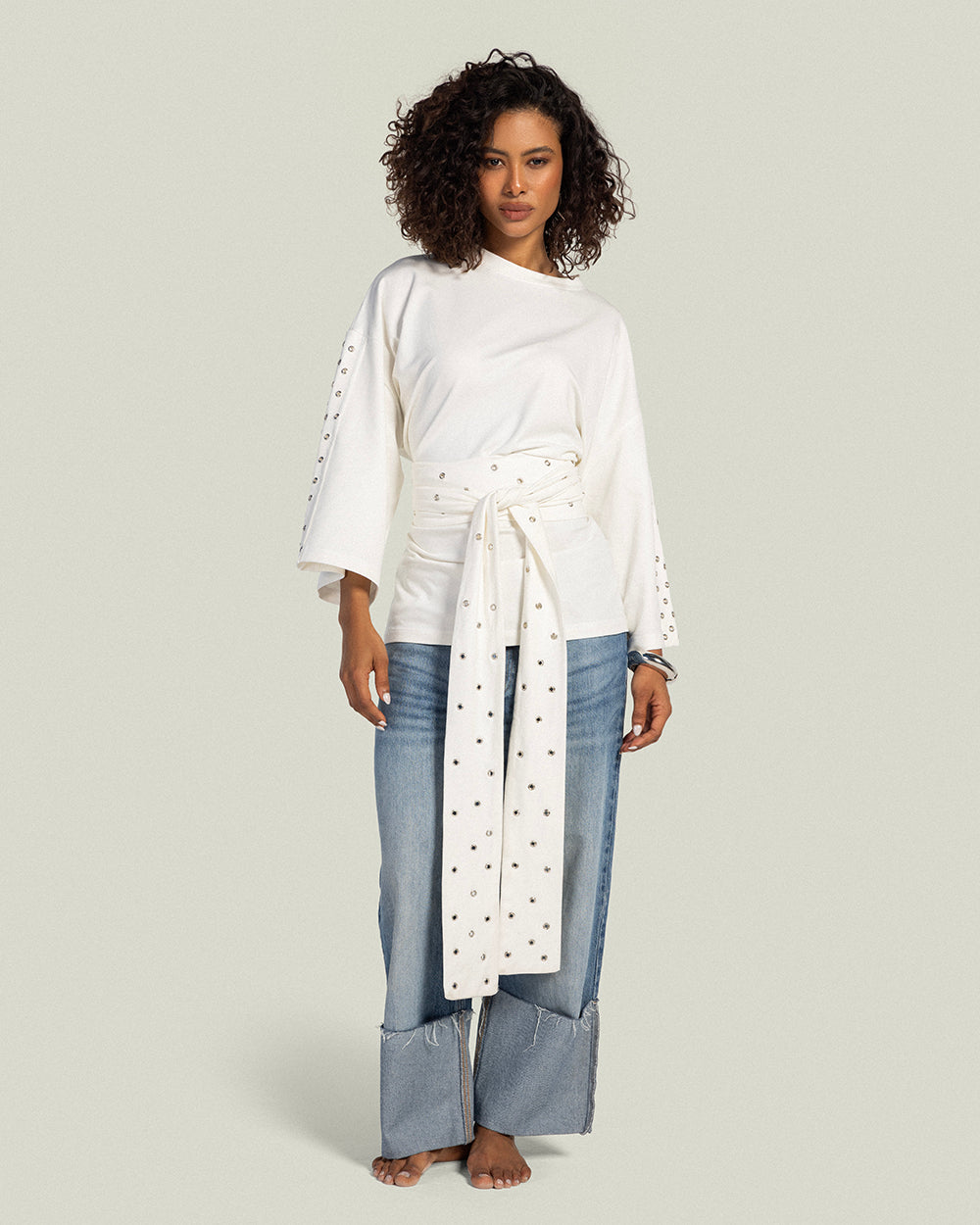 The Multi-Way Eyelets T-shirt Pearl