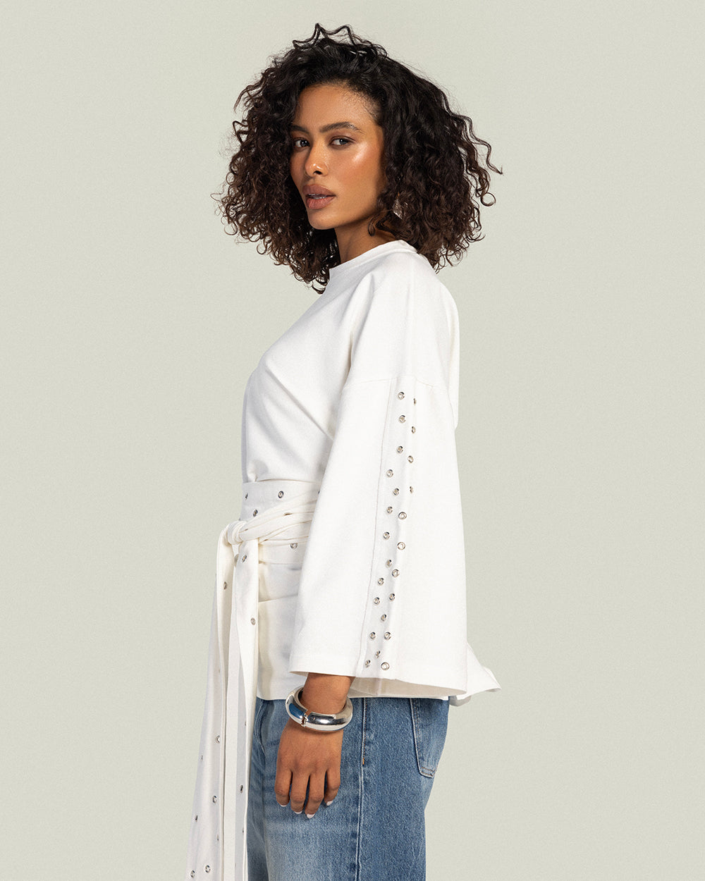 The Multi-Way Eyelets T-shirt Pearl