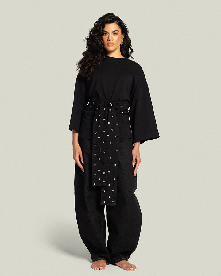 The Multi-Way Eyelets T-shirt Noir