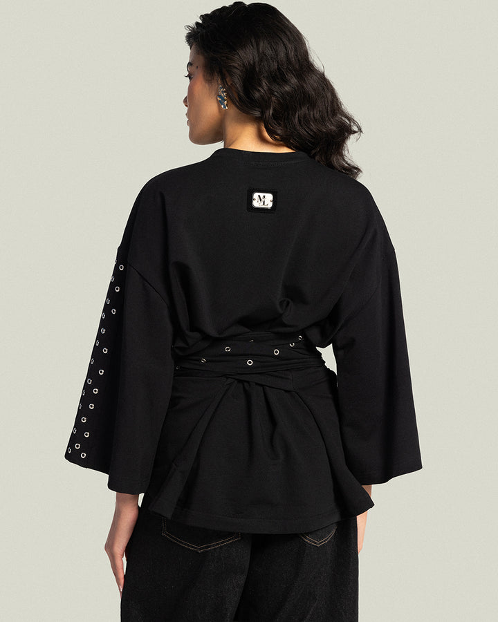 The Multi-Way Eyelets T-shirt Noir
