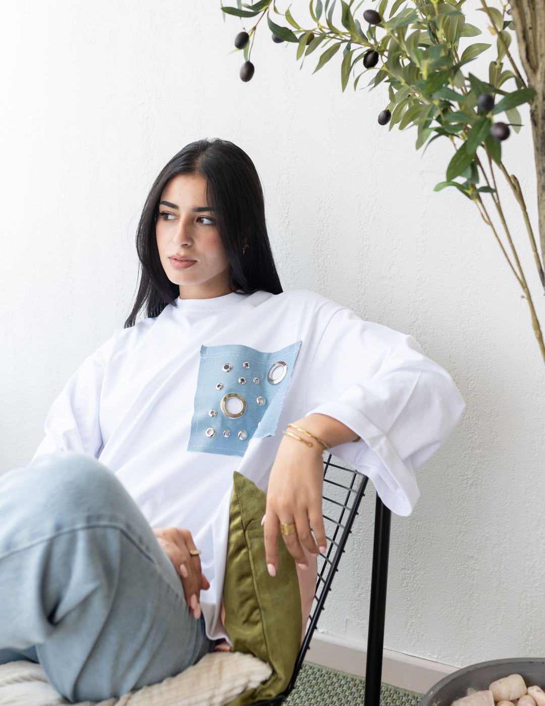 Pocket Jeans T-shirt Light Blue