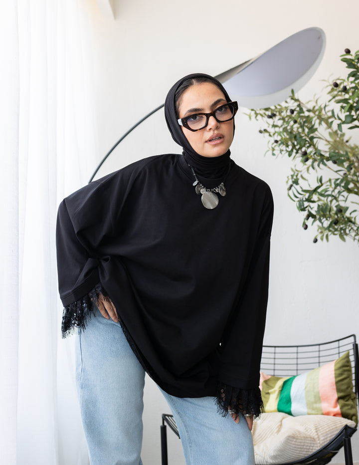 Basic Denttelle Black Shirt