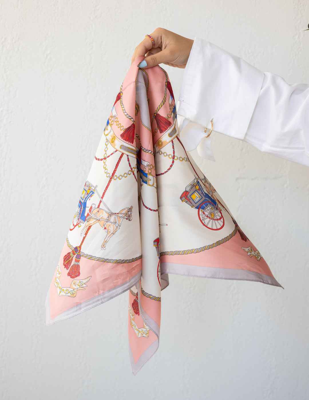 Blush Carriage Sqaure Scarf