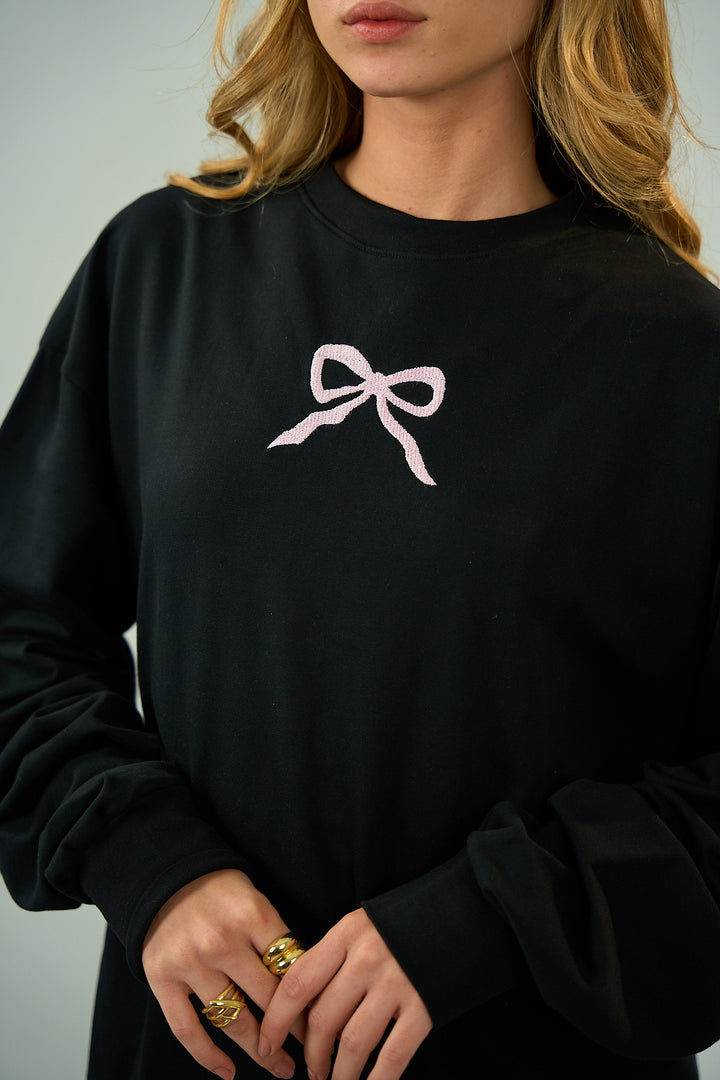Black Bow Crewneck