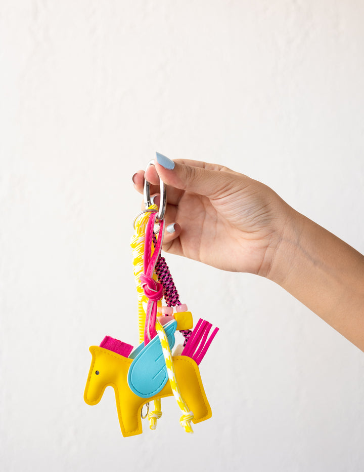 Butter Yellow Multiple Horse Bag Charm