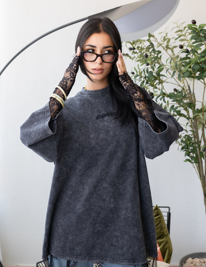 Grey Washed Dentelle Shirt