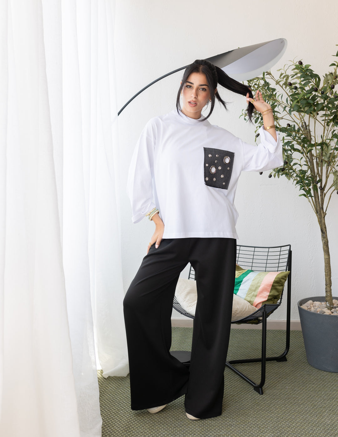 Pocket Jeans T-shirt In Black