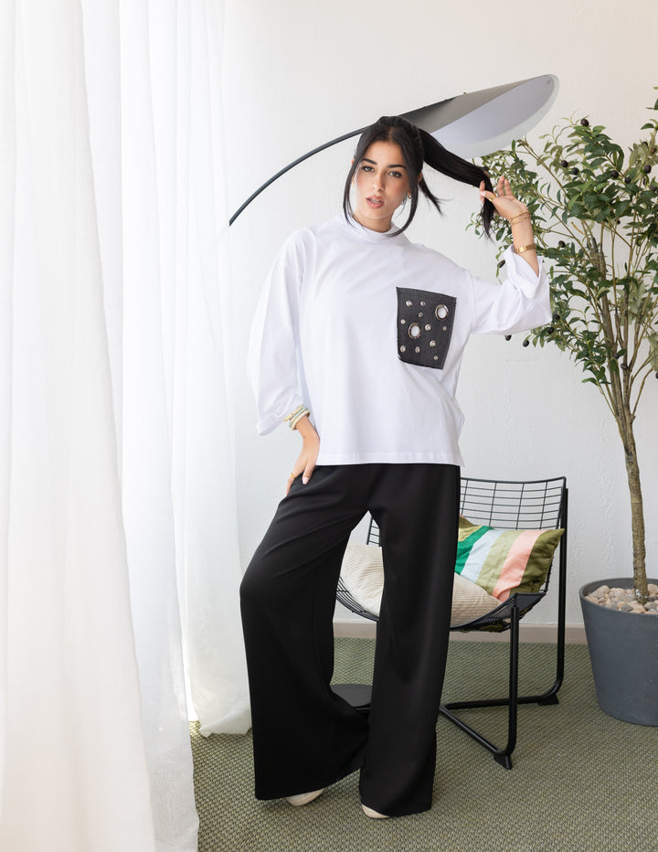 Pocket Jeans T-shirt In Black