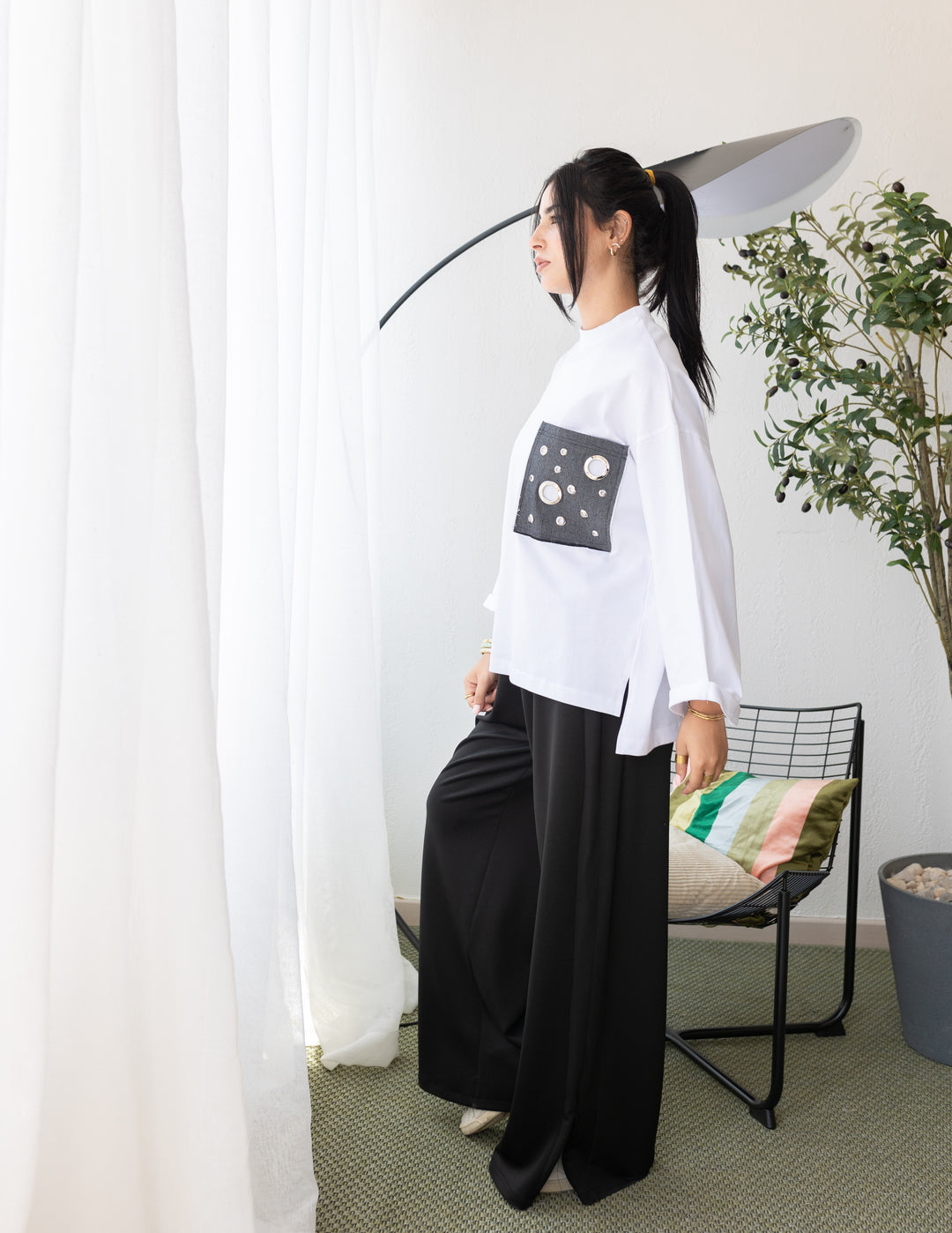 Pocket Jeans T-shirt In Black