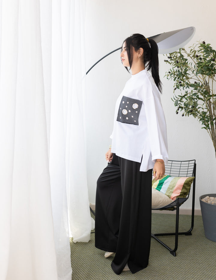 Pocket Jeans T-shirt In Black