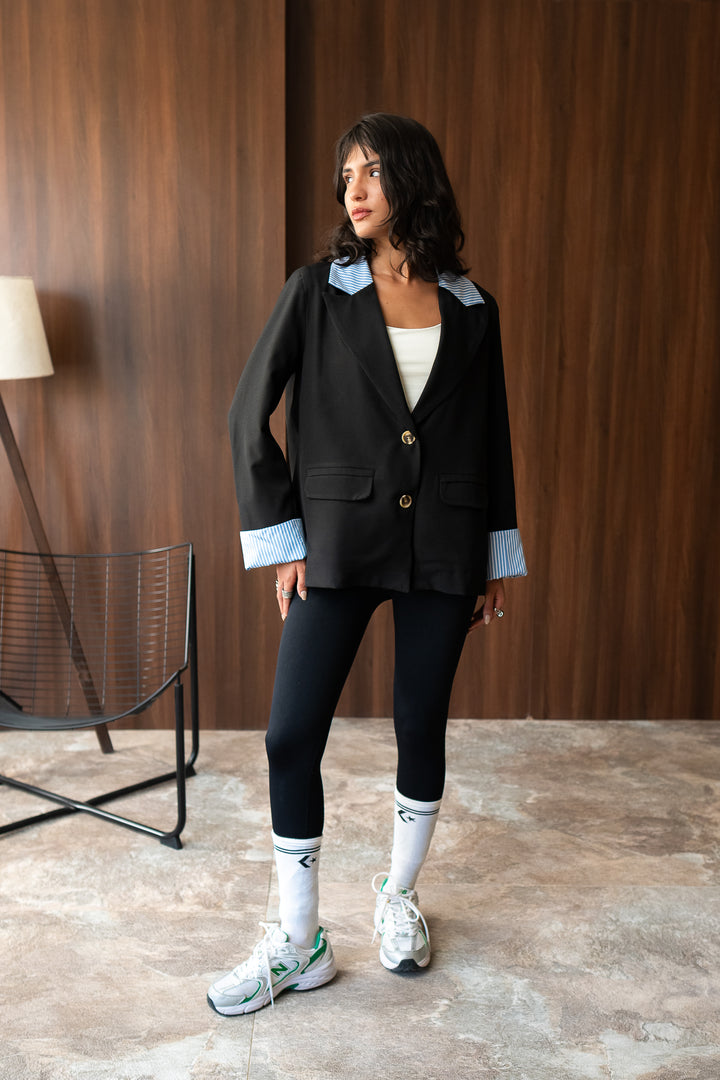 The Classic Mix Blazer - Black