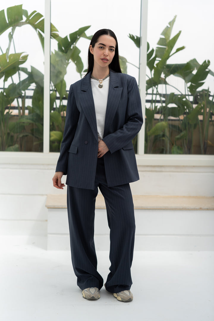 The Power Stripe Pants - Grey