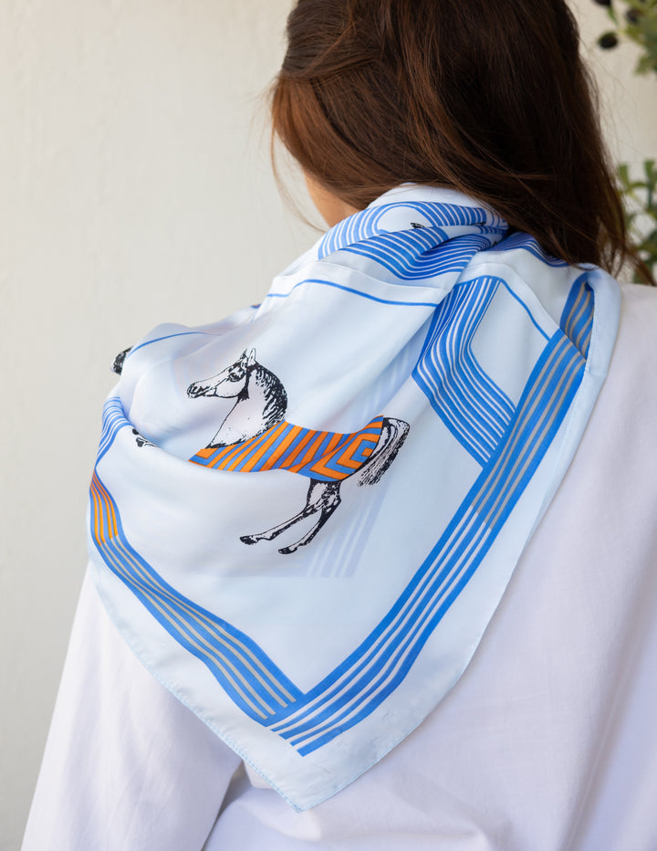 Sky Whisper Polo Sqaure Scarf