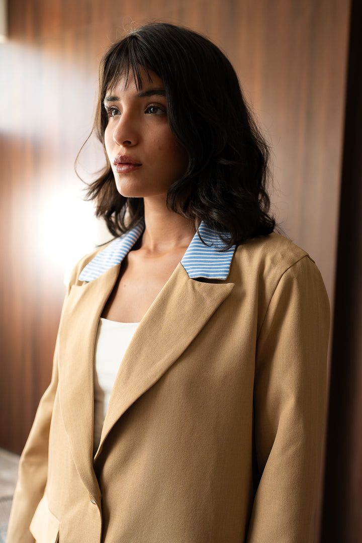 The Classic Mix Blazer - Camel