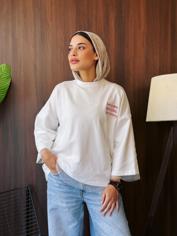 Her Victory Tee In White