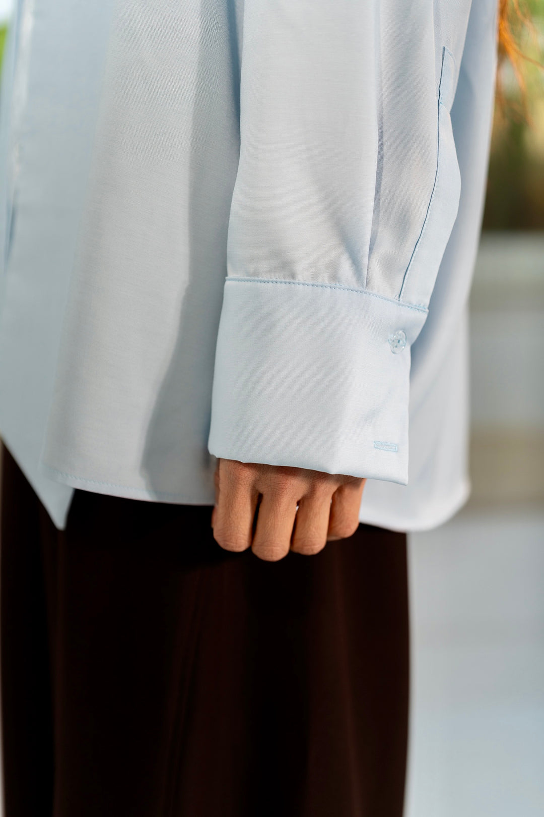 Scarf Neck Shirt - Sky Blue