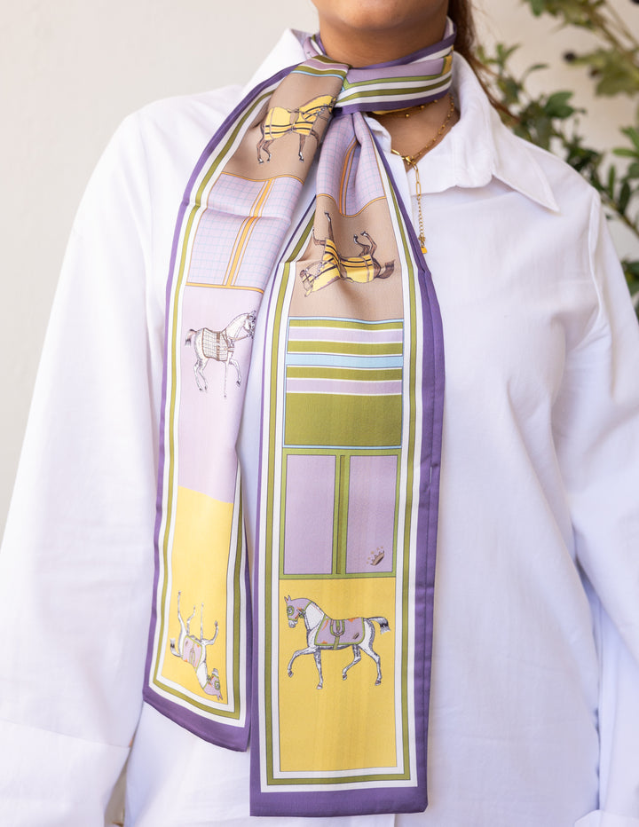 Lavender Ride Polo Caravate Scarf