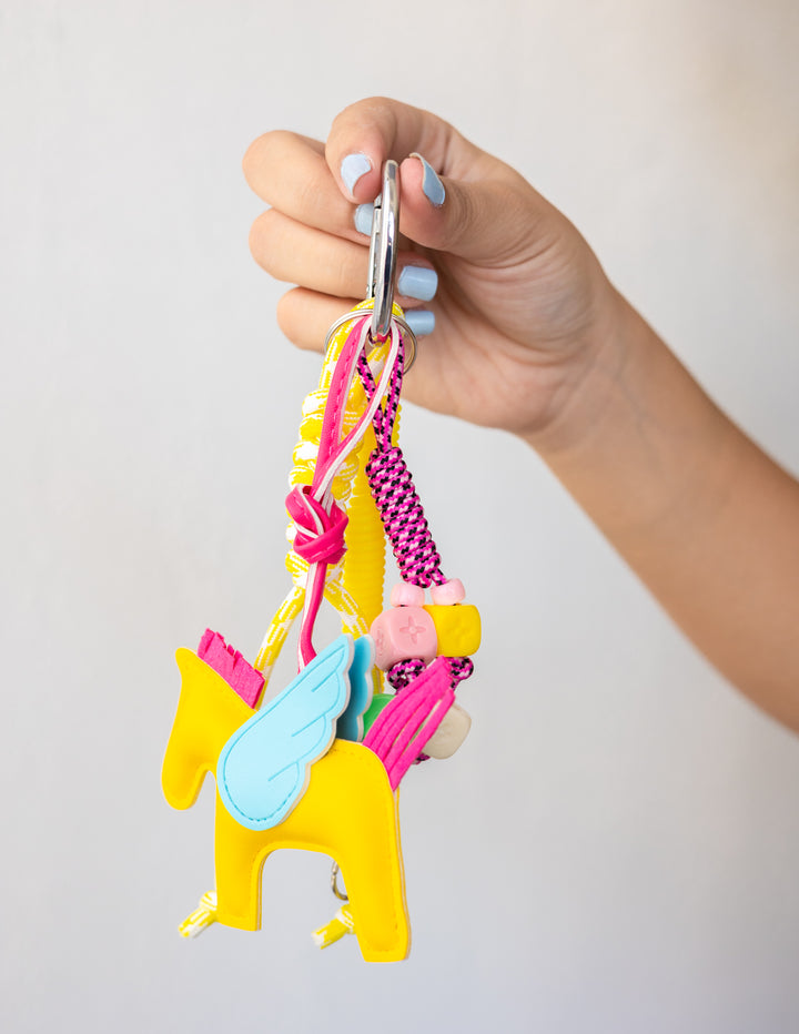 Butter Yellow Multiple Horse Bag Charm