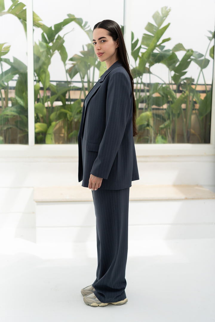 The Power Stripe Pants - Grey