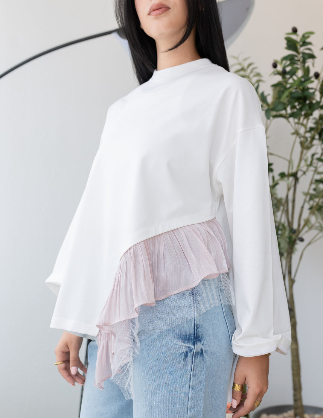 Pelise Ruffles White T-shirt