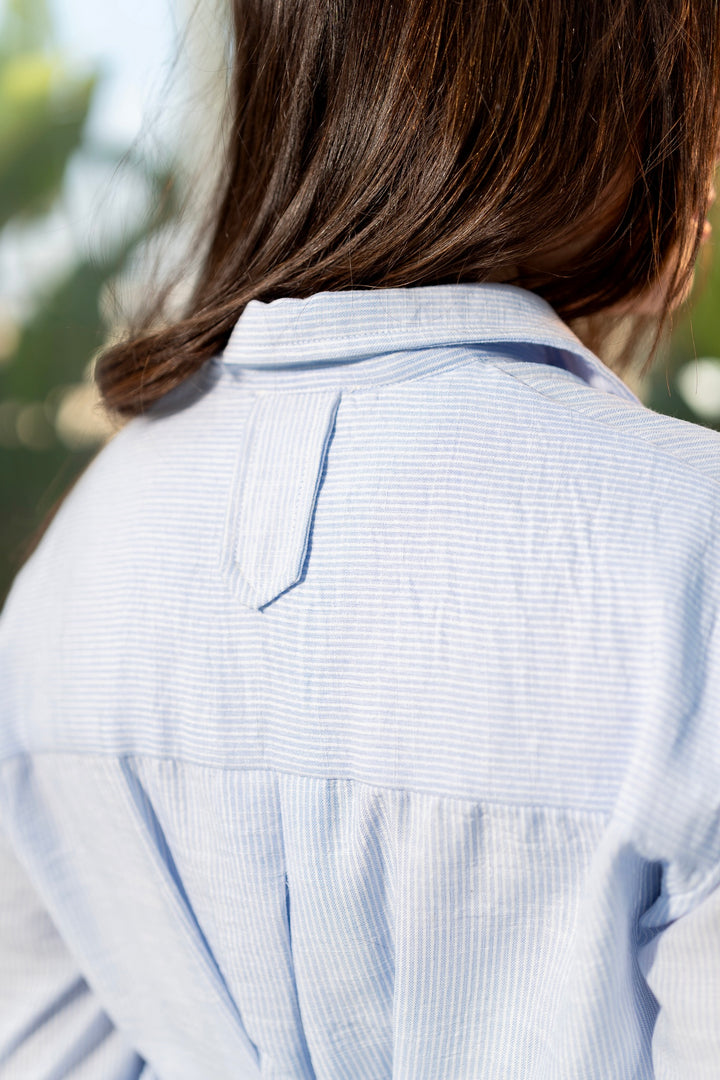 Open Back Stripe - Sky Blue