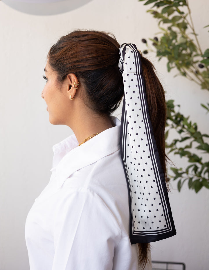 Dot Noir Stripes Caravate Scarf