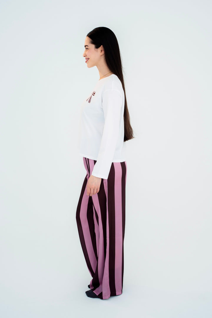 The Silk Stripe Pj’s - Rosè