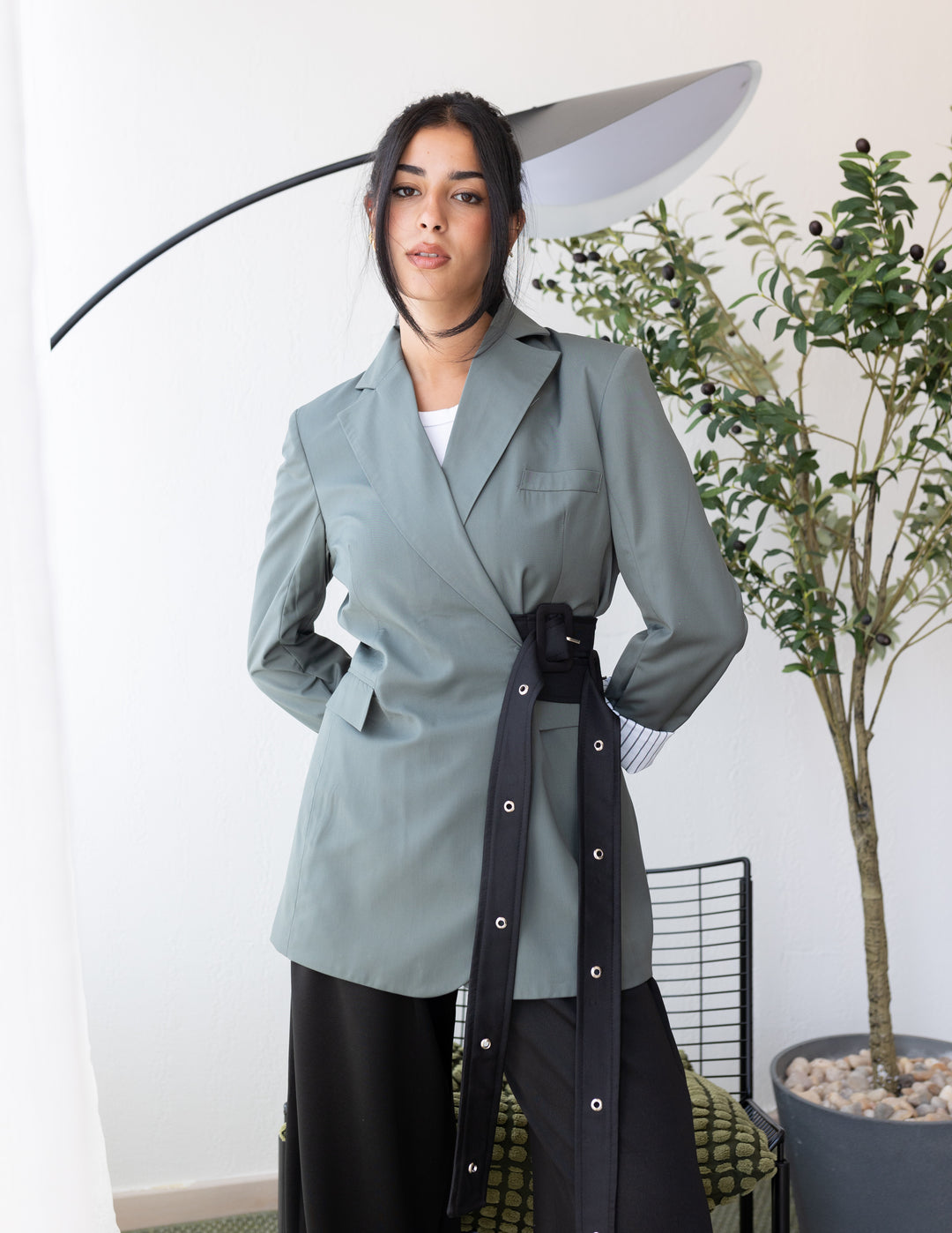 Thyme Green Belt Blazer