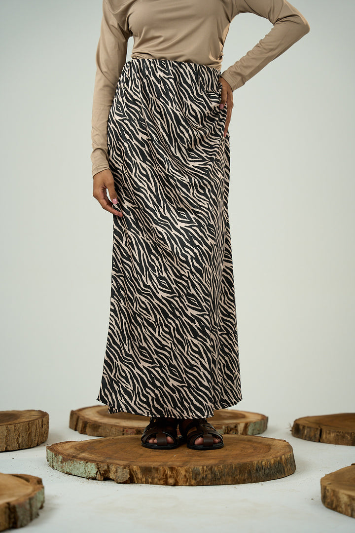 Satin Zebra Skirt