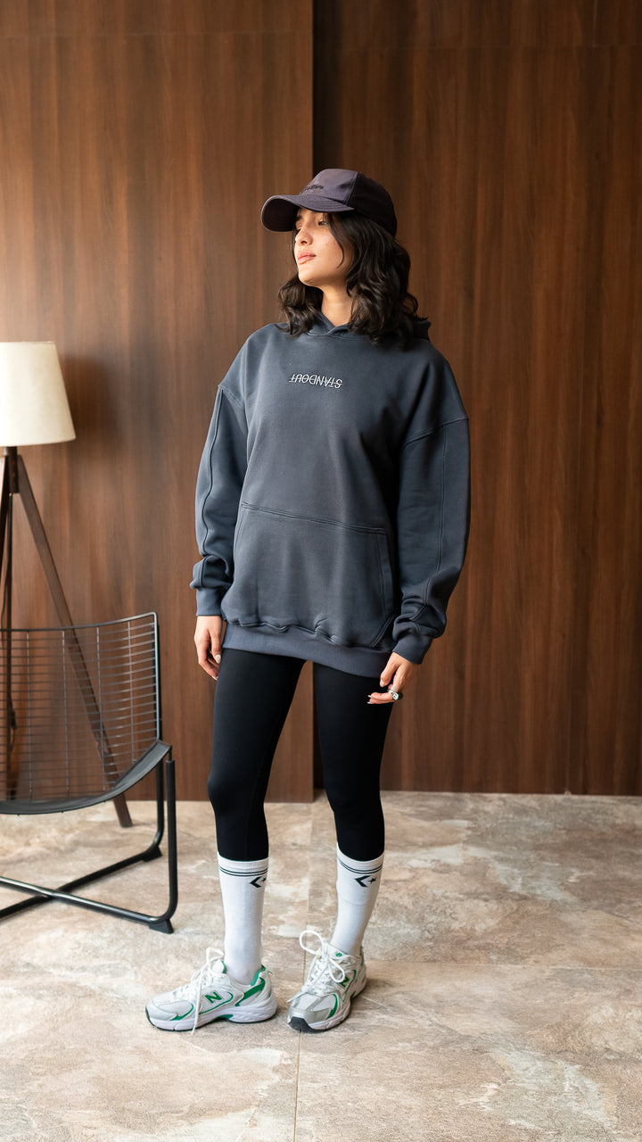 The Back Statement Hoodie - Dark Grey