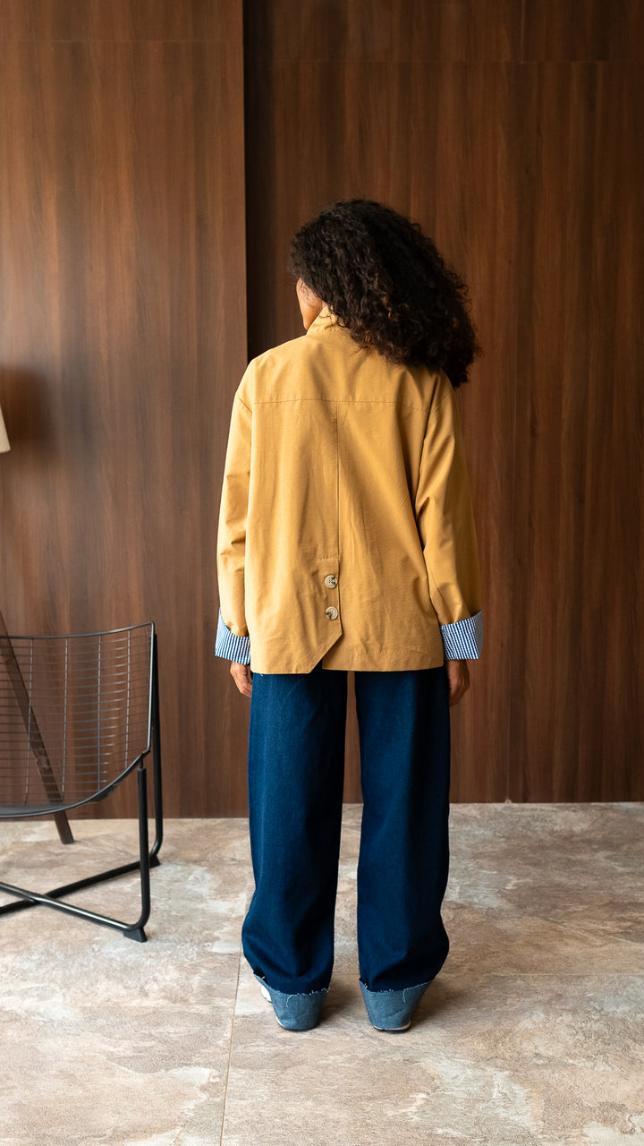 The Gingham Jacket - Camel