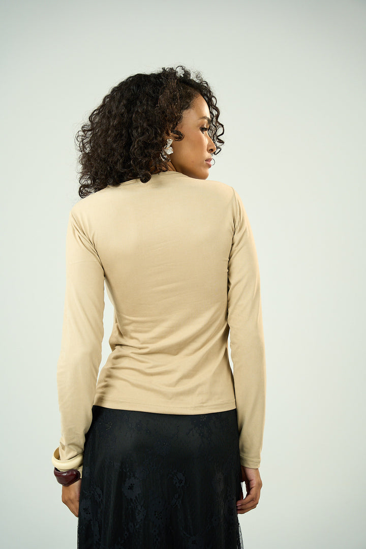 Cotton Full Sleeve Basic - Nude Beige