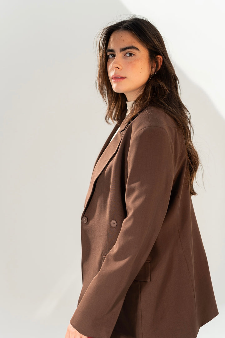 Oversized Tailored Blazer - Espresso