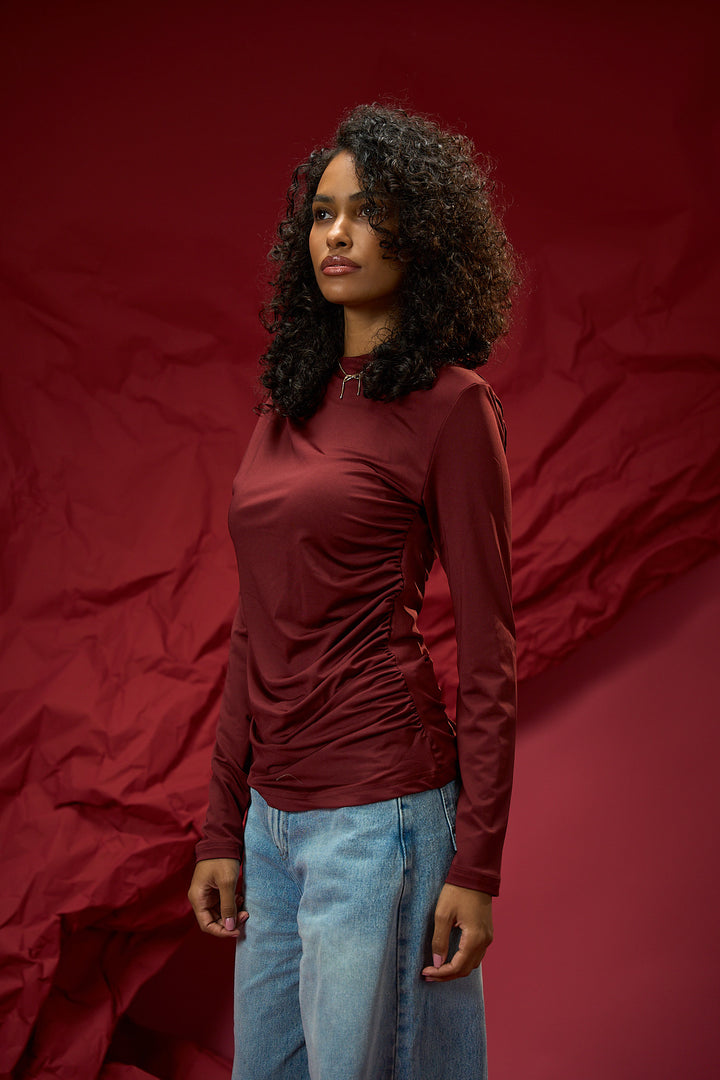 Drape Top - Burgundy