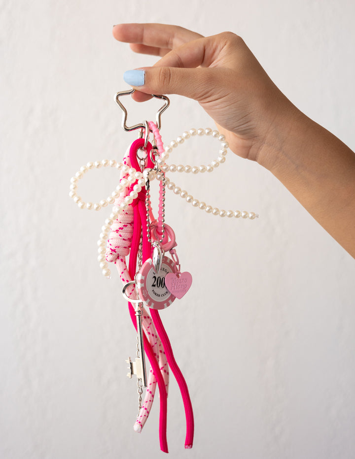 Multiple Pink Pearl Bag Charm