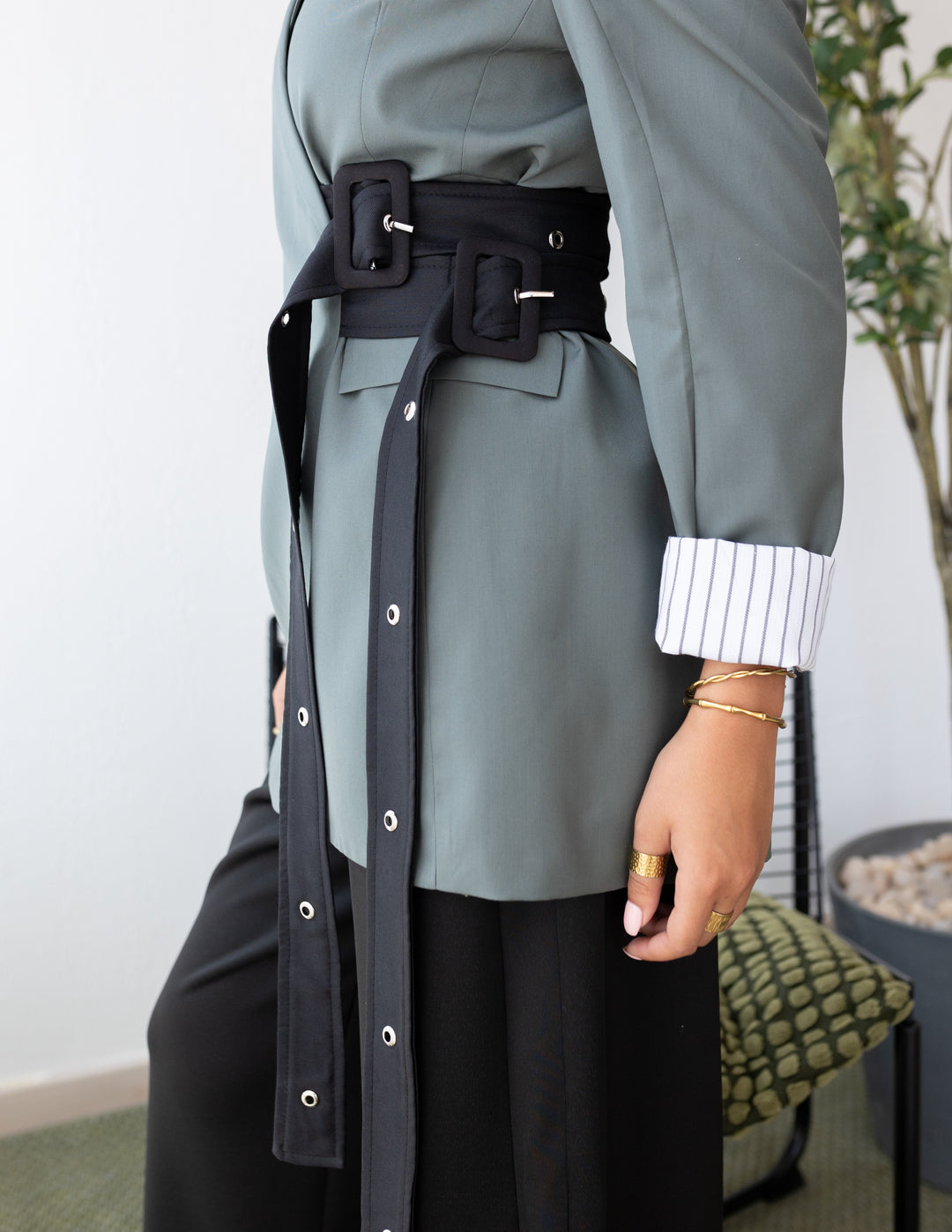 Thyme Green Belt Blazer