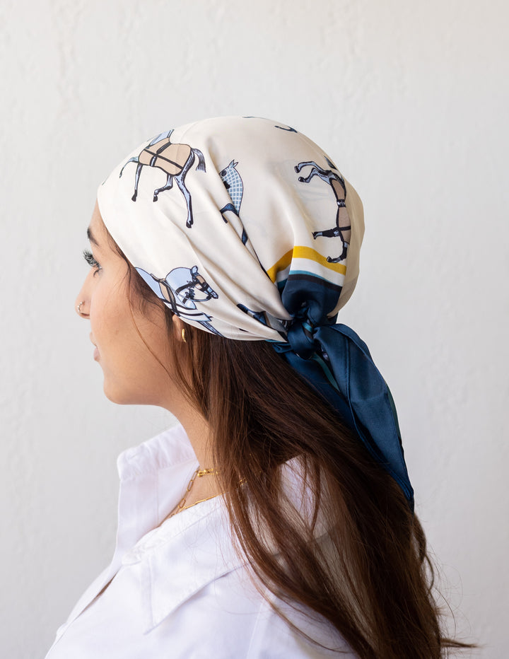 Midnight Polo Square Scarf