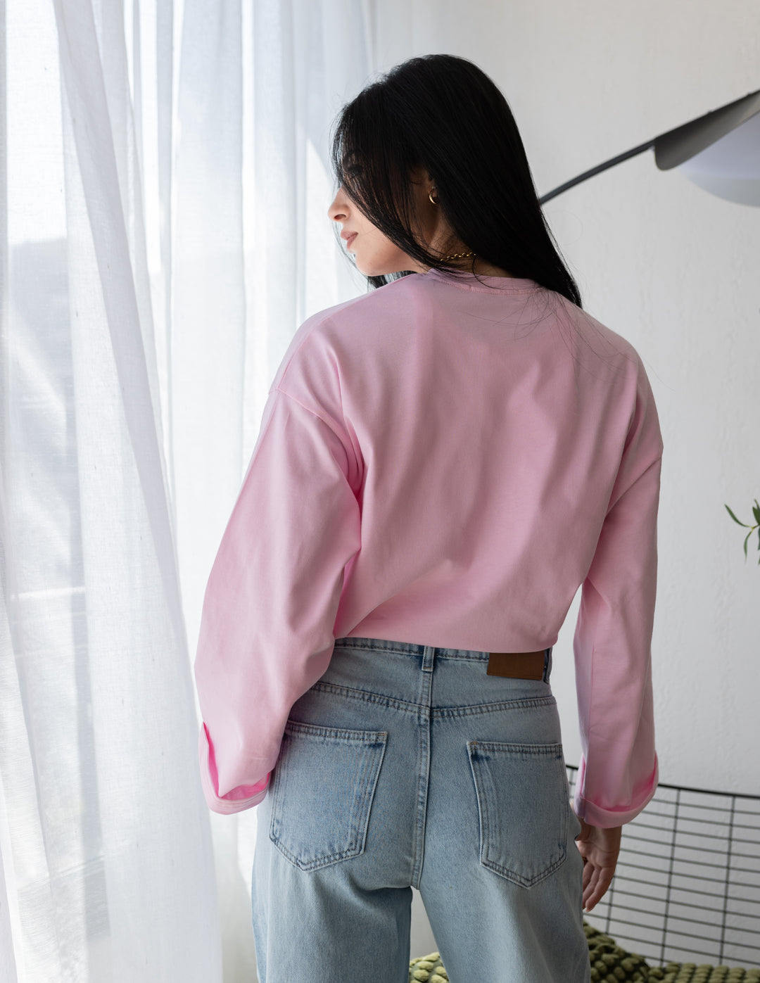 Cross Waist Light Jeans