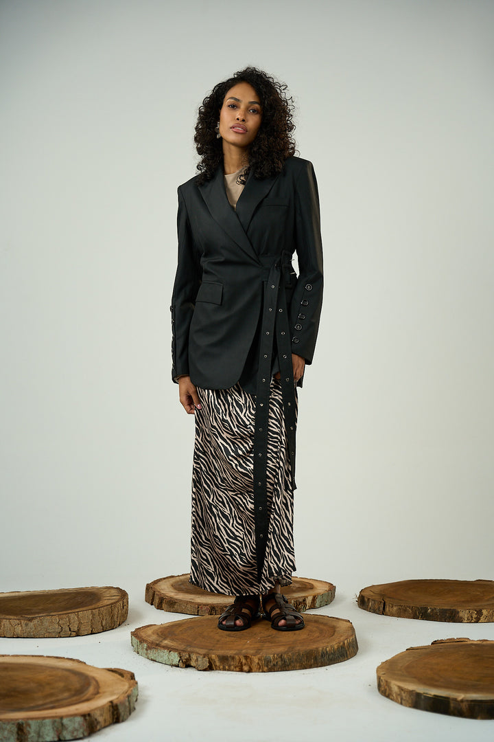 Satin Zebra Skirt