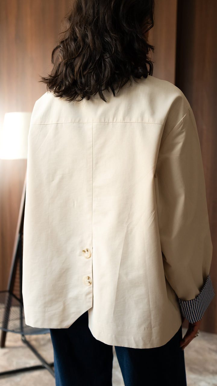 The Gingham Jacket - Cream