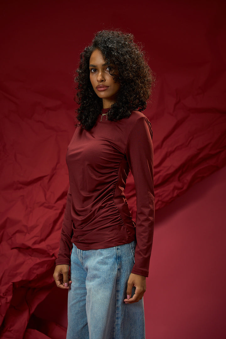 Drape Top - Burgundy