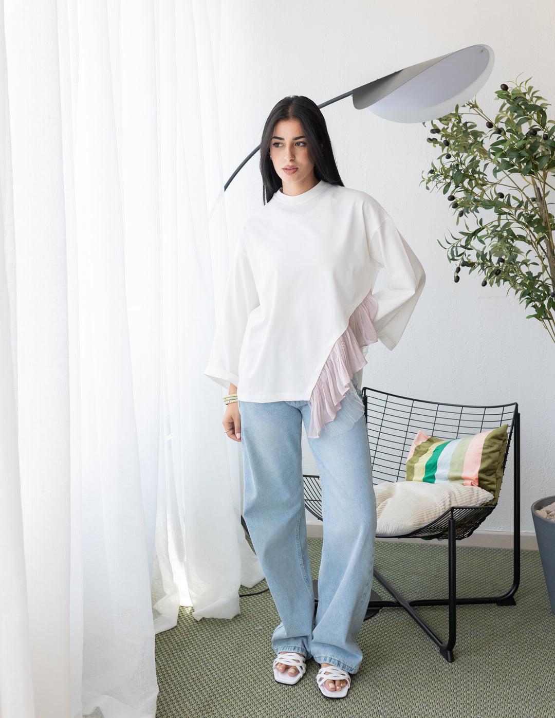 Pelise Ruffles White T-shirt