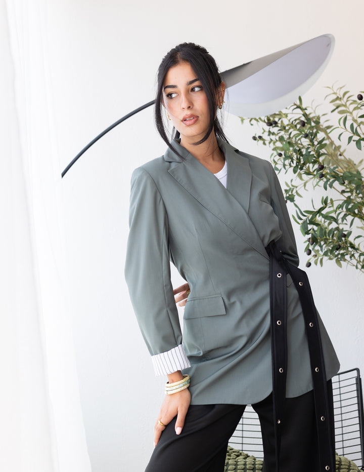 Thyme Green Belt Blazer