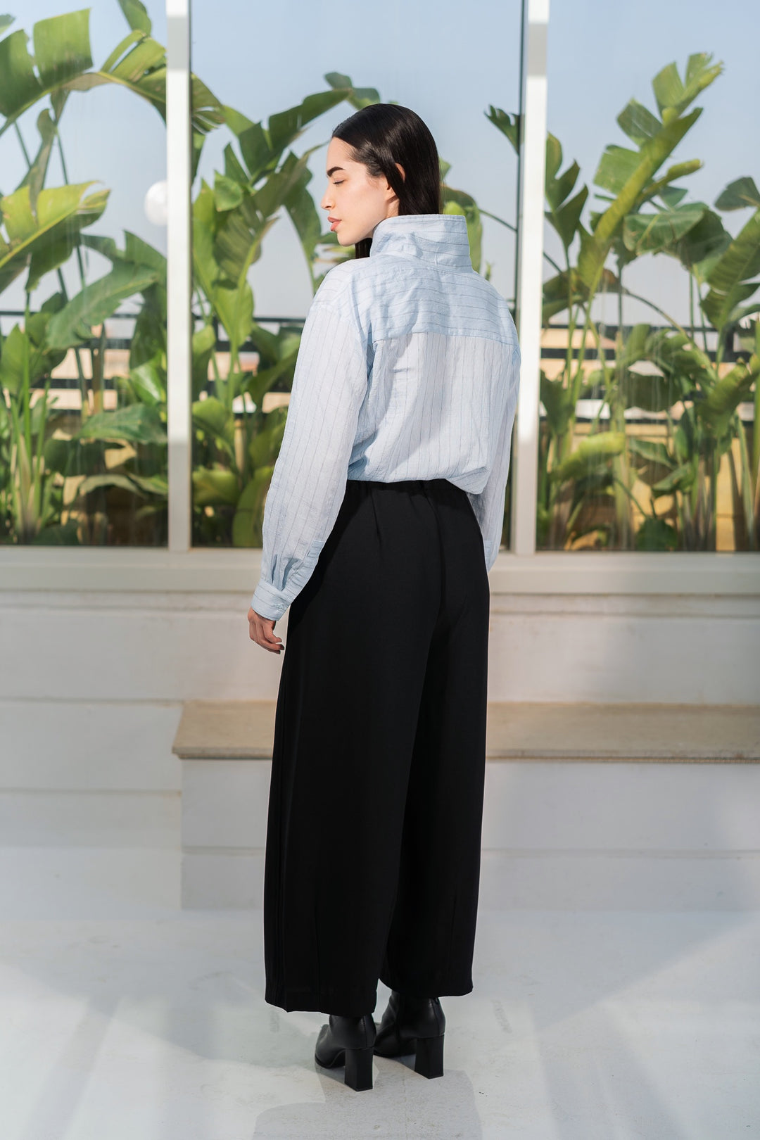 Rounded tailored pants - Black