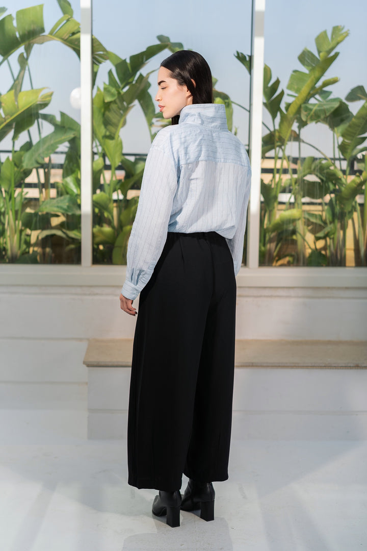 Rounded tailored pants - Black