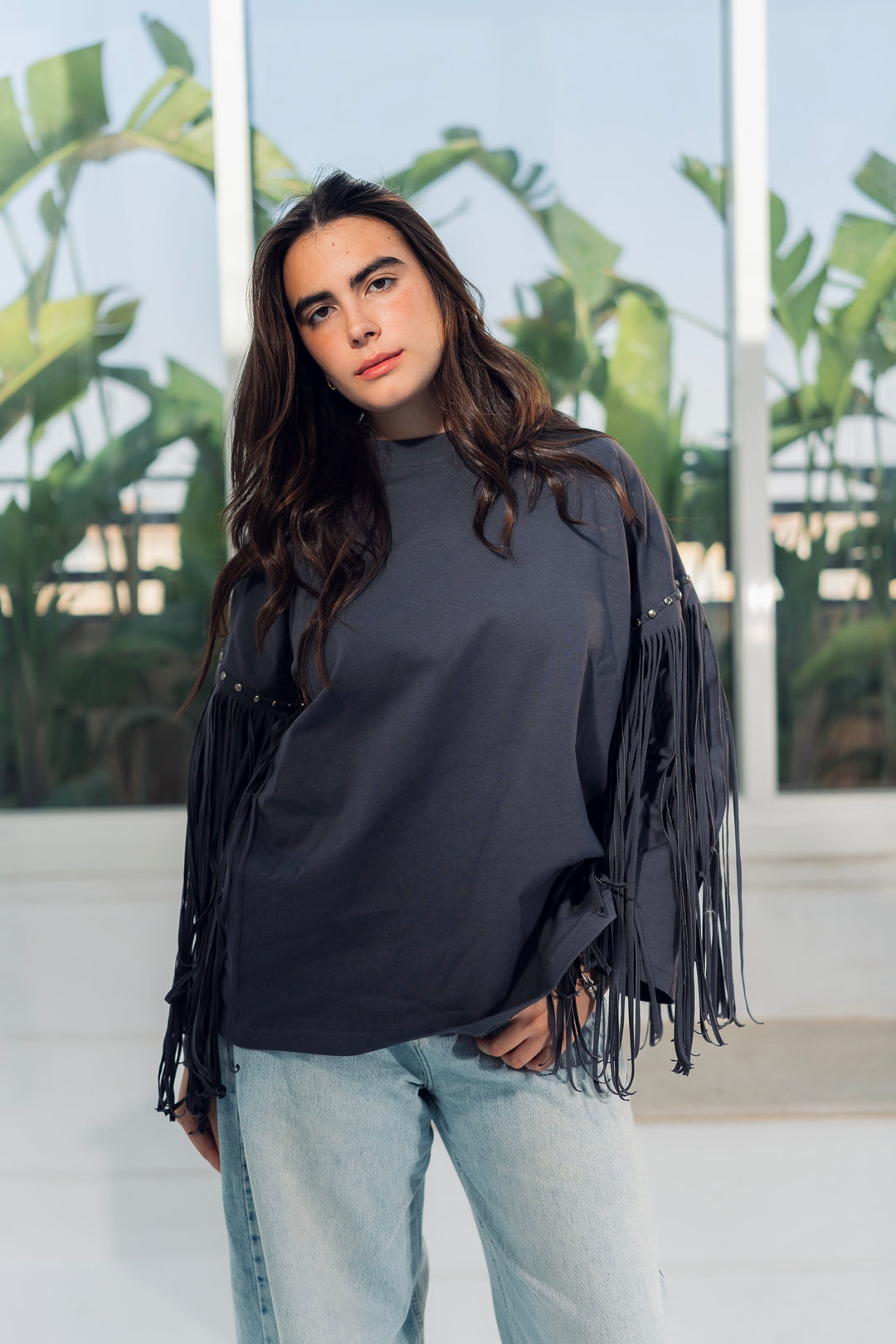Fringe Edge Tee - Smoke