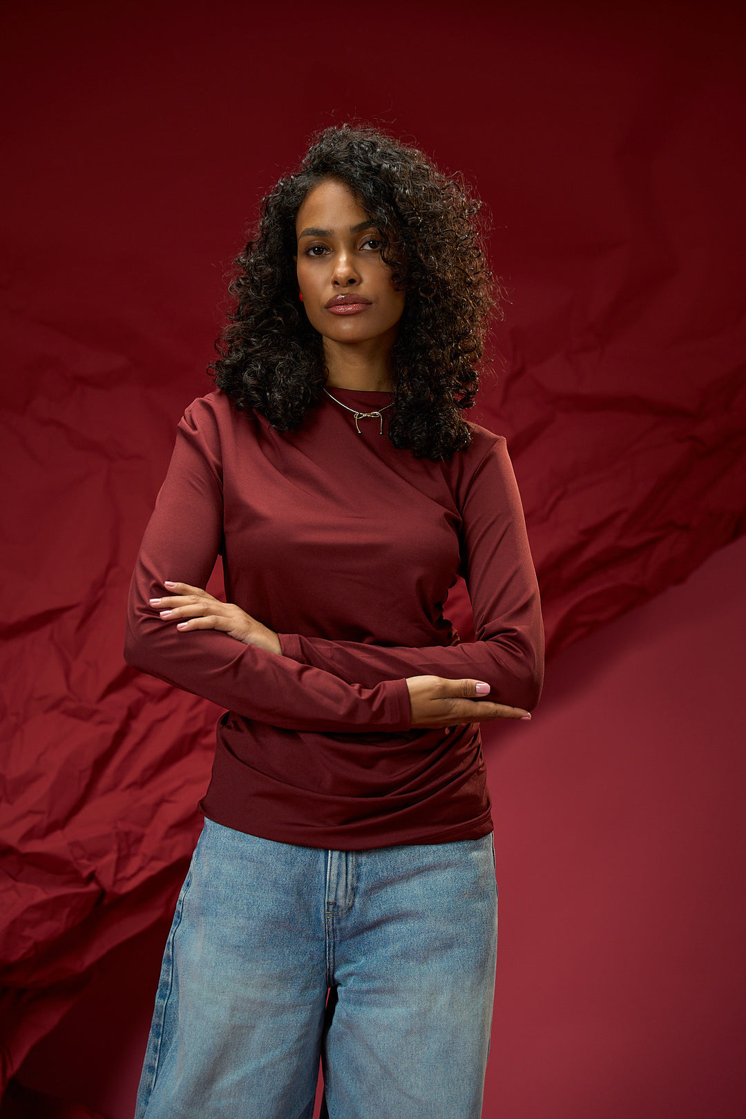 Drape Top - Burgundy